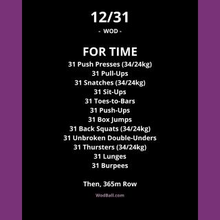 12/31 WOD plan