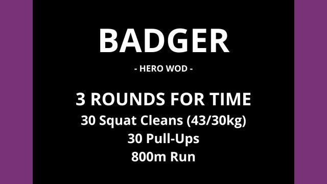 Le plan WOD Badger