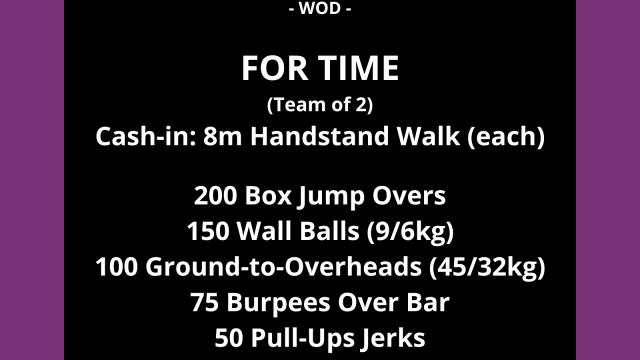 Black Friday WOD plan